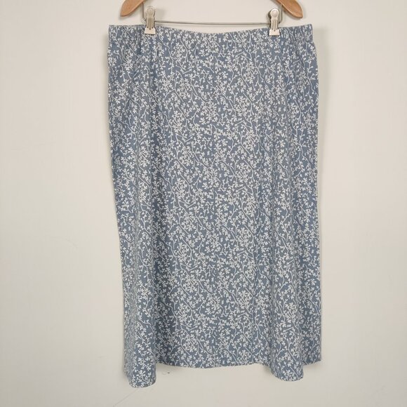 Tradition Country Collection Women's A line Mini Skirt Size 18 Blue White Cotton - Picture 2 of 7